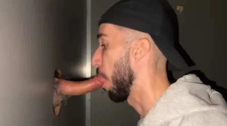 Gay Glory Hole Pleasures with Cocksucker