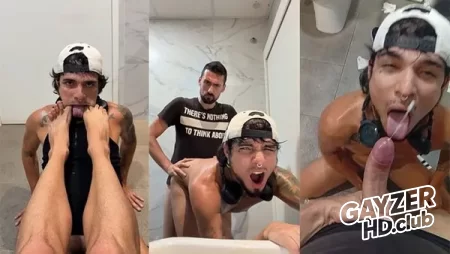 Wrecked In The Mall Bathroom By A Massive Cock!!!! – Leo Bulgari, Liam Harding